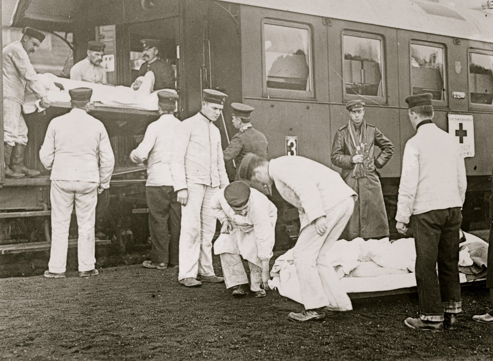 German Hospital Train Poster Print showcasing historical transport