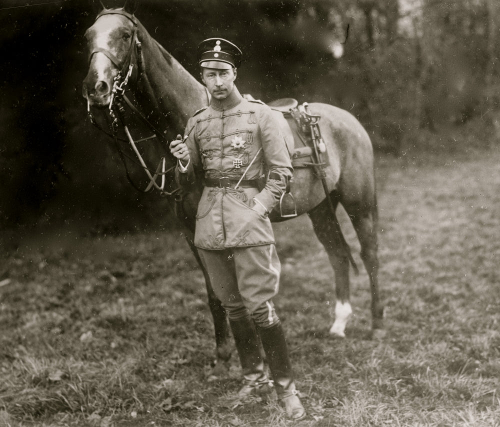 Crown Prince poster print featuring Germany astride a horse.