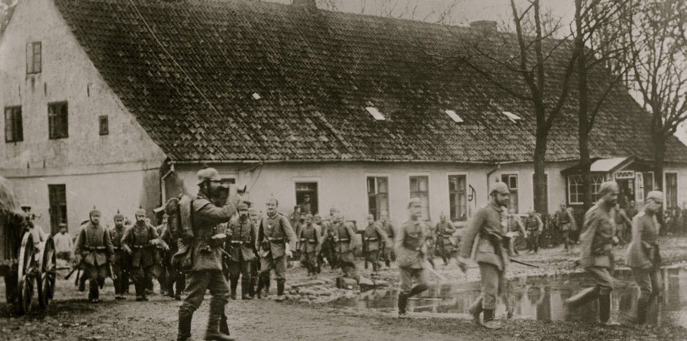 German Call to the Trenches Art Print showcasing historical imagery.