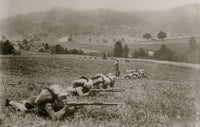 Austrian Infantry on Firing Line Poster Print showcasing military history