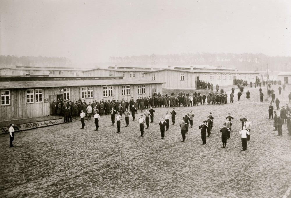 Prison Camp Zossen Exercise Poster Print showcasing historical significance