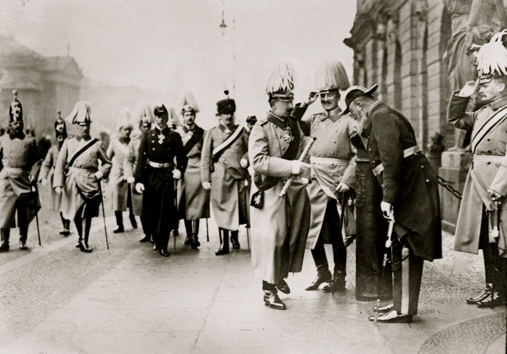 Kaiser on his birthday congratulated by Tirpitz Poster Print