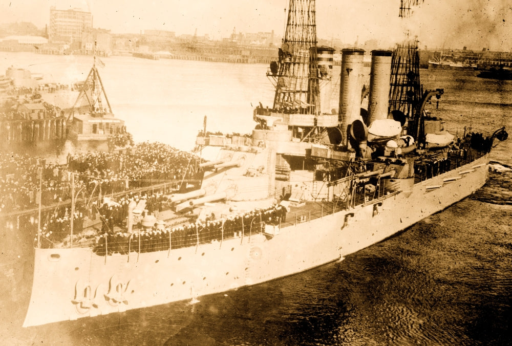 Battleship VIRGINIA sailing for Mexico poster print