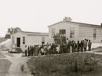 Washington D.C. Harewood Hospital poster print featuring patients in front of Ward B.