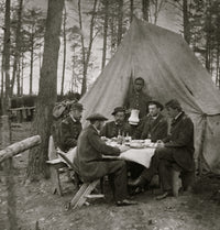 Brandy Station Dinner Party Outside Tent Poster Print depicting historical scene