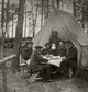 Brandy Station Dinner Party Outside Tent Poster Print depicting historical scene