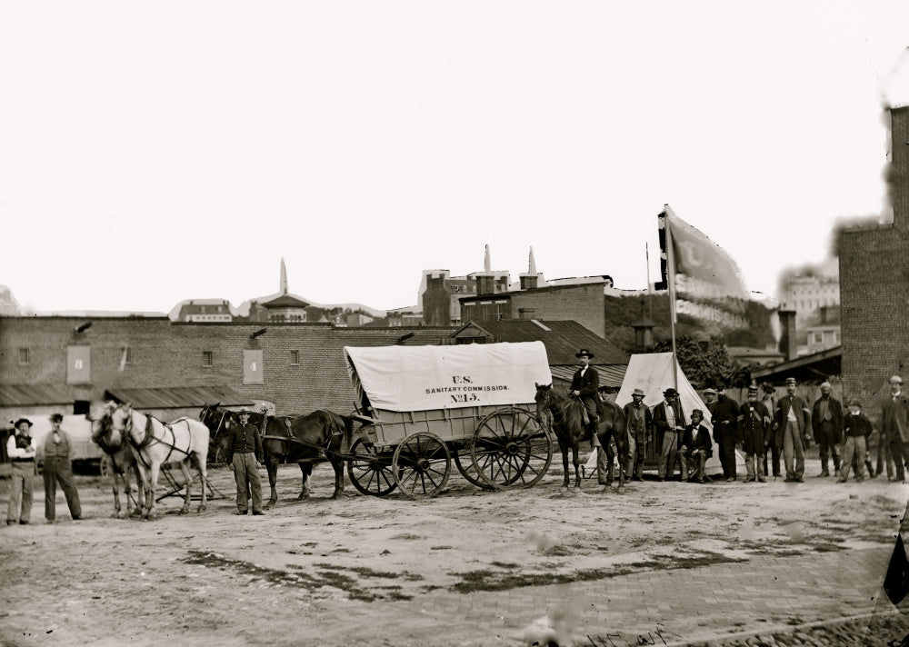 Washington D.C. Field Relief Wagons and Workers Poster Print