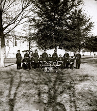 Band Group Seated Behind Their Instruments Poster Print