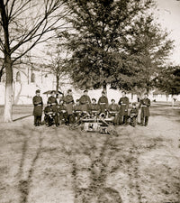 Band Group Seated Behind Their Instruments Poster Print