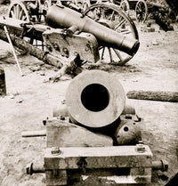 Broadway Landing on Appomattox River Poster Print featuring mortars and artillery.