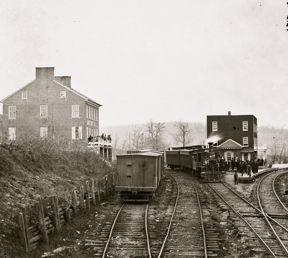Hanover Junction Passenger Train at Depot Poster Print