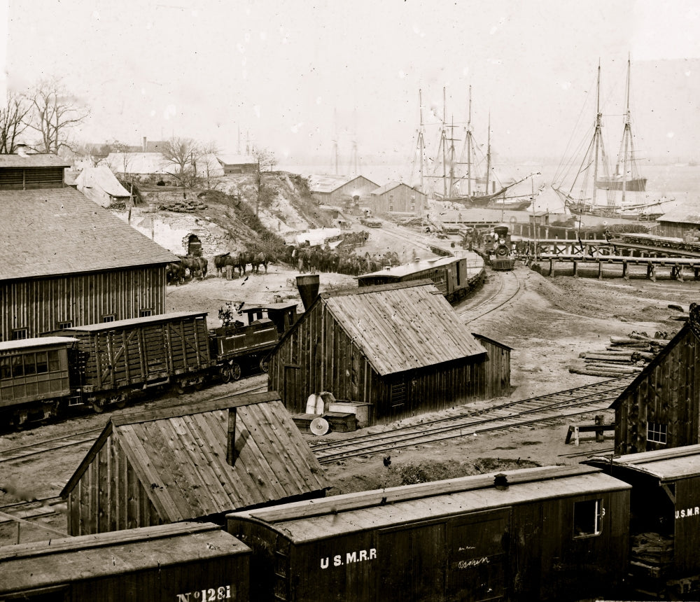City Point Virginia Railroad Yard Poster Print showcasing a historic transport hub.