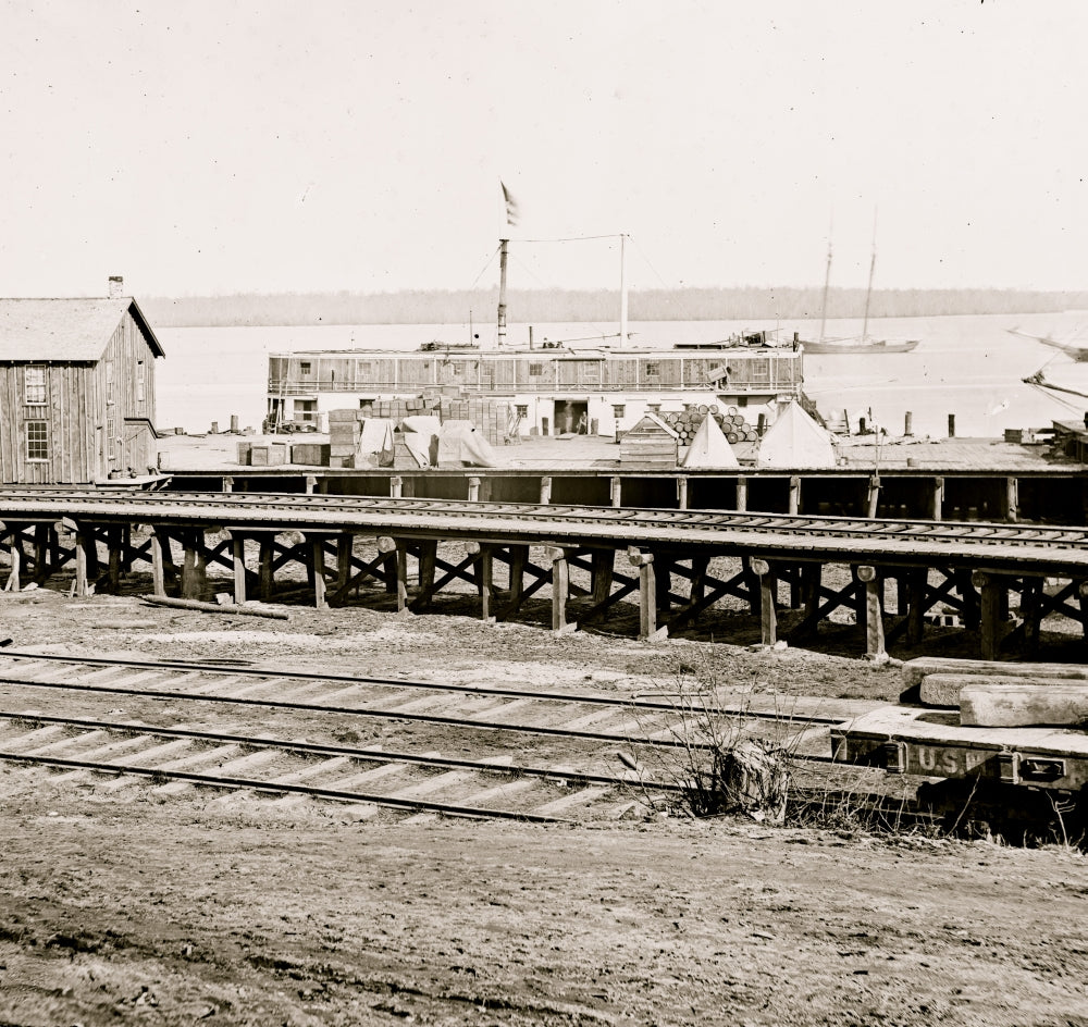 City Point Virginia Railroad Tracks and Dock Poster Print