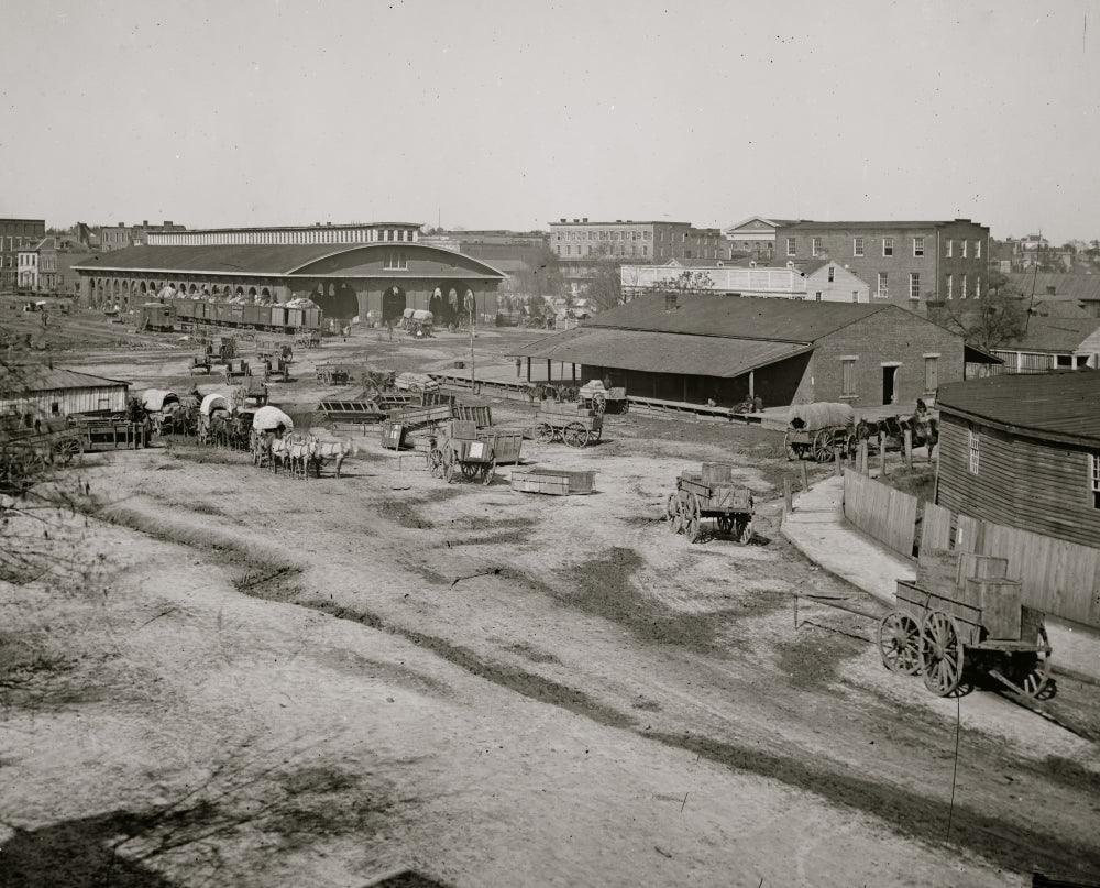 Atlanta Railroad Depot and Yard Poster Print showcasing a historic view
