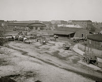 Atlanta Railroad Depot and Yard Poster Print showcasing a historic view