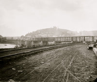 Harper's Ferry, W. Va. poster print featuring town view and railroad bridge.