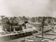 View of Atlanta, Georgia with railroad cars poster print.