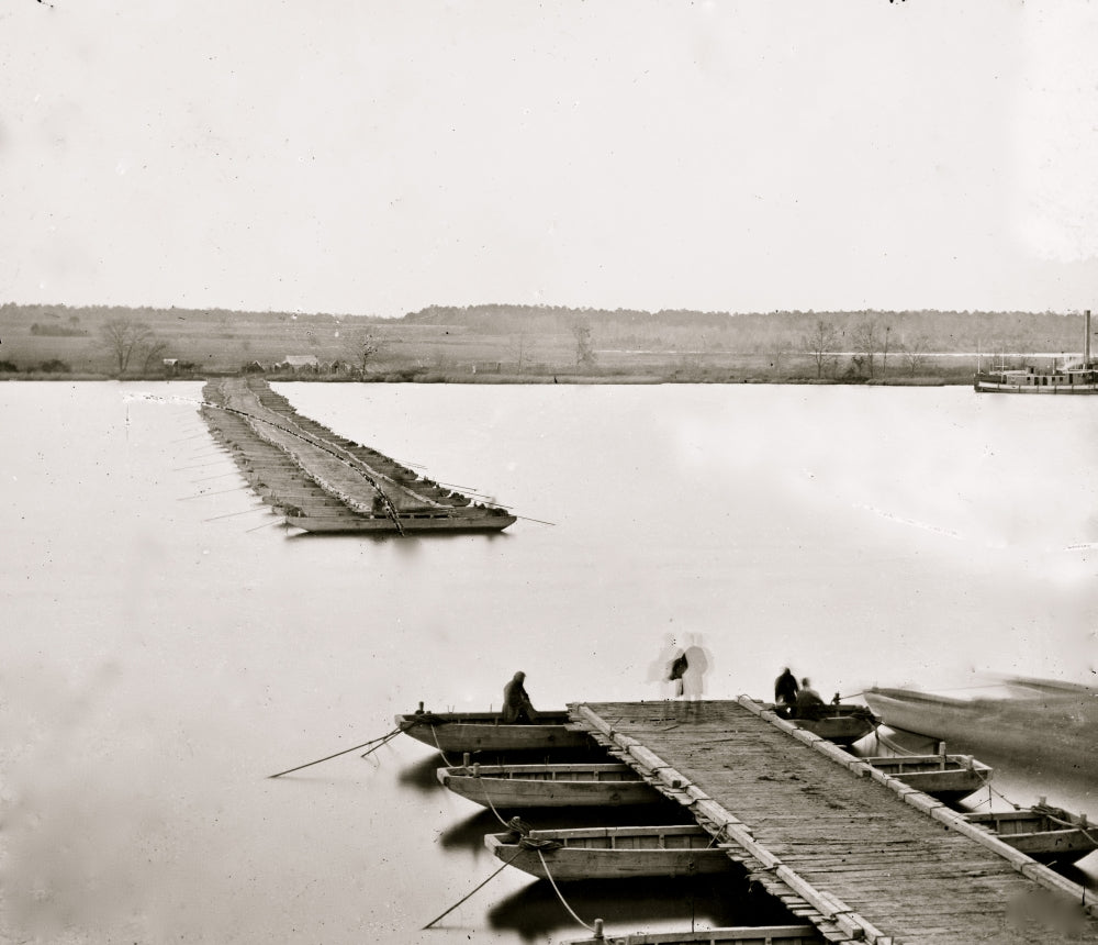 Ones' Landing Virginia Pontoon Bridge Poster Print across the James River