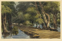 Wagons on a Log Bridge across the Chickahominy River Poster Print