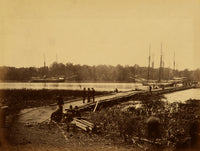 Pontoon Bridge Across the James River historical poster print