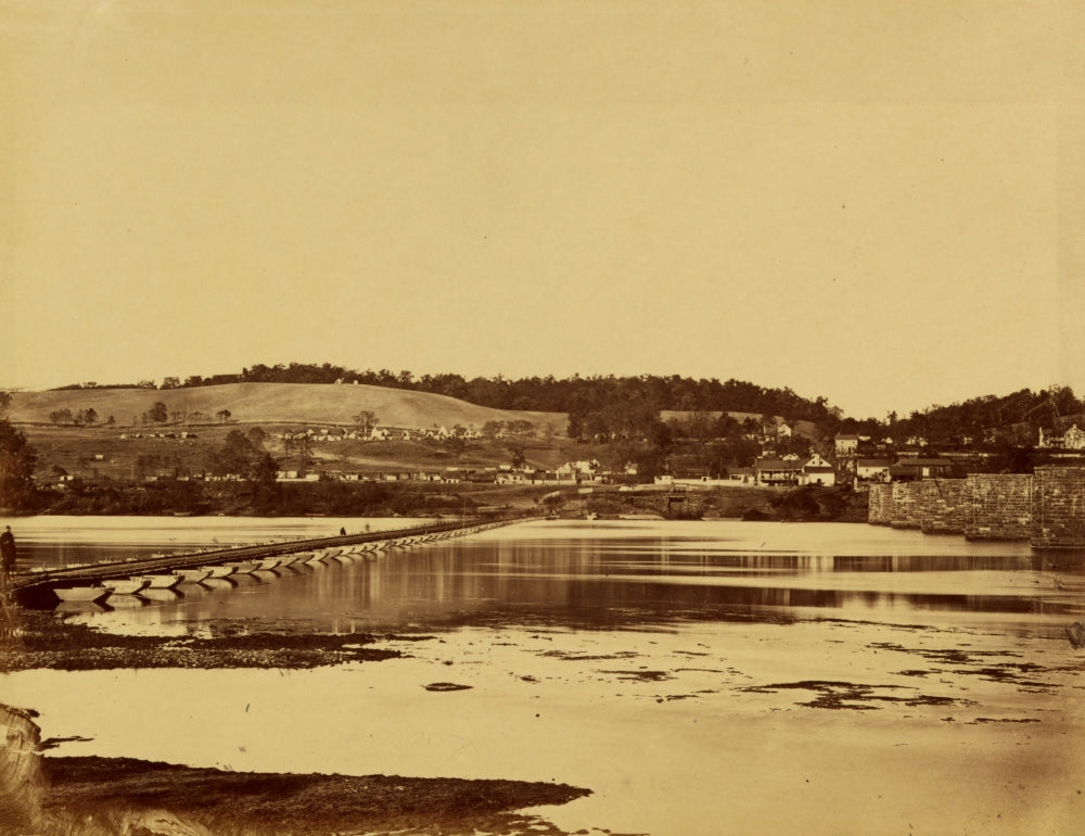Pontoon Bridge Across the Potomac Poster Print