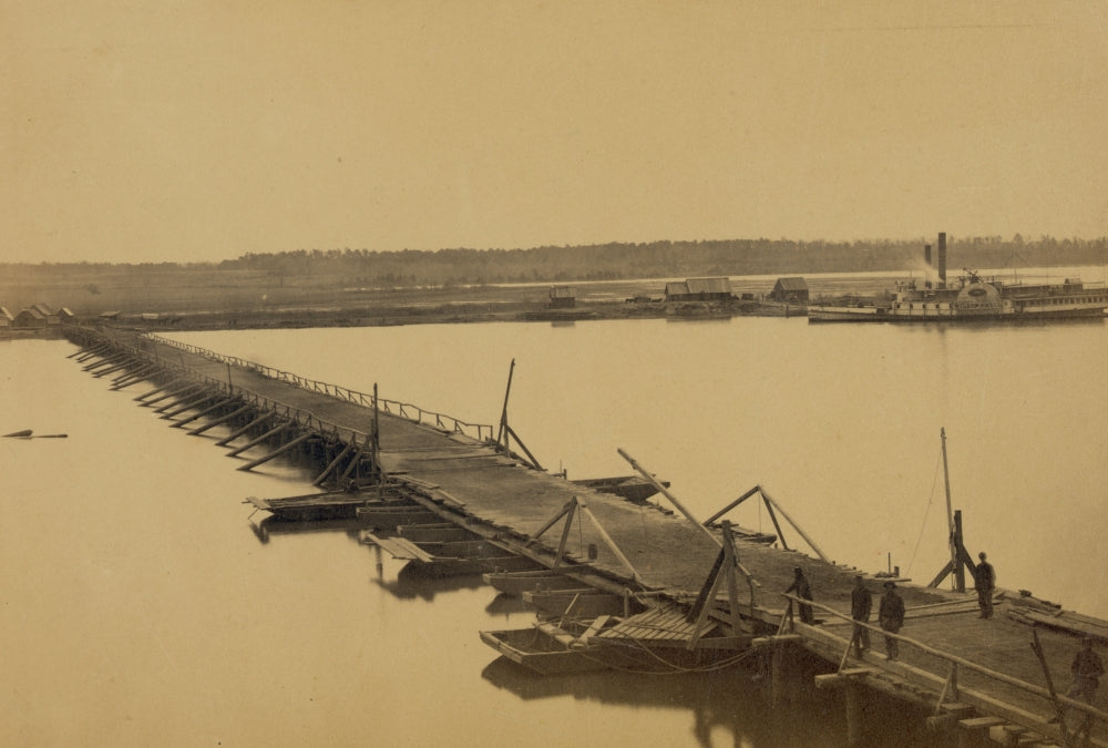 Bridge Built by Engineer Corps - James River Poster Print