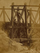 Military Railroad Operations in Northern Virginia Poster Print showing men working on bridge trestles.
