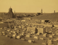Cemetery with tombs and minarets in background poster print