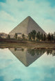 Great Pyramid of Cheops reflected in the Nile poster print