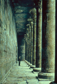 Edfu Colonnade of Temple of Horus Poster Print showcasing ancient Egyptian architecture.
