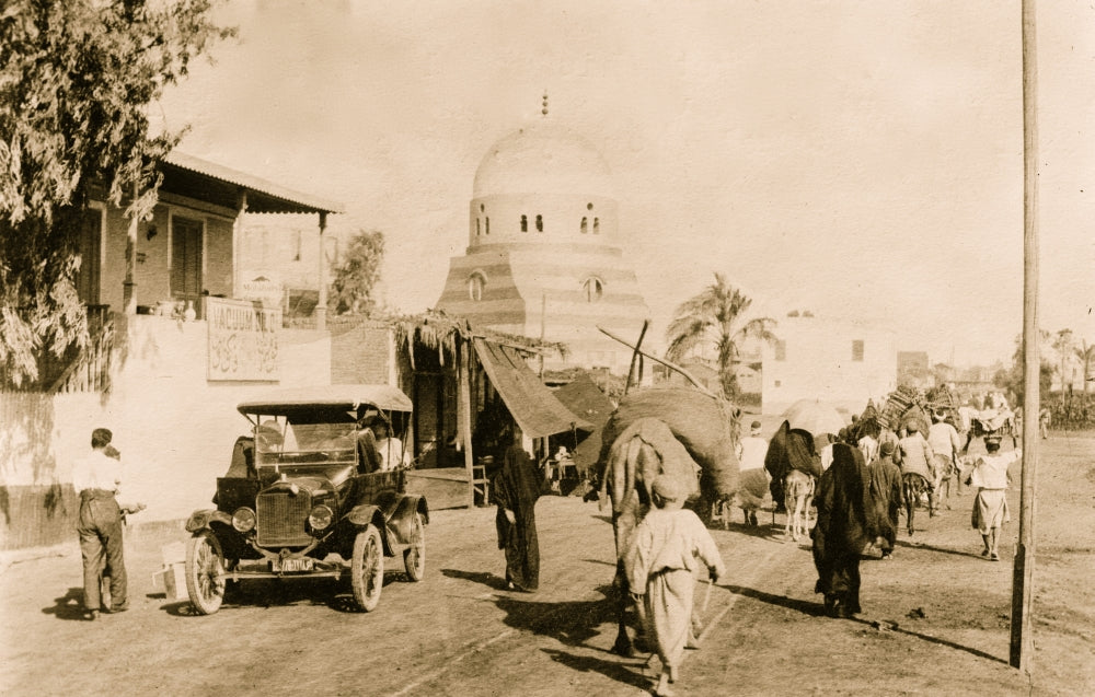 Missionary and Ford Car Art Print showcasing Egypt scene