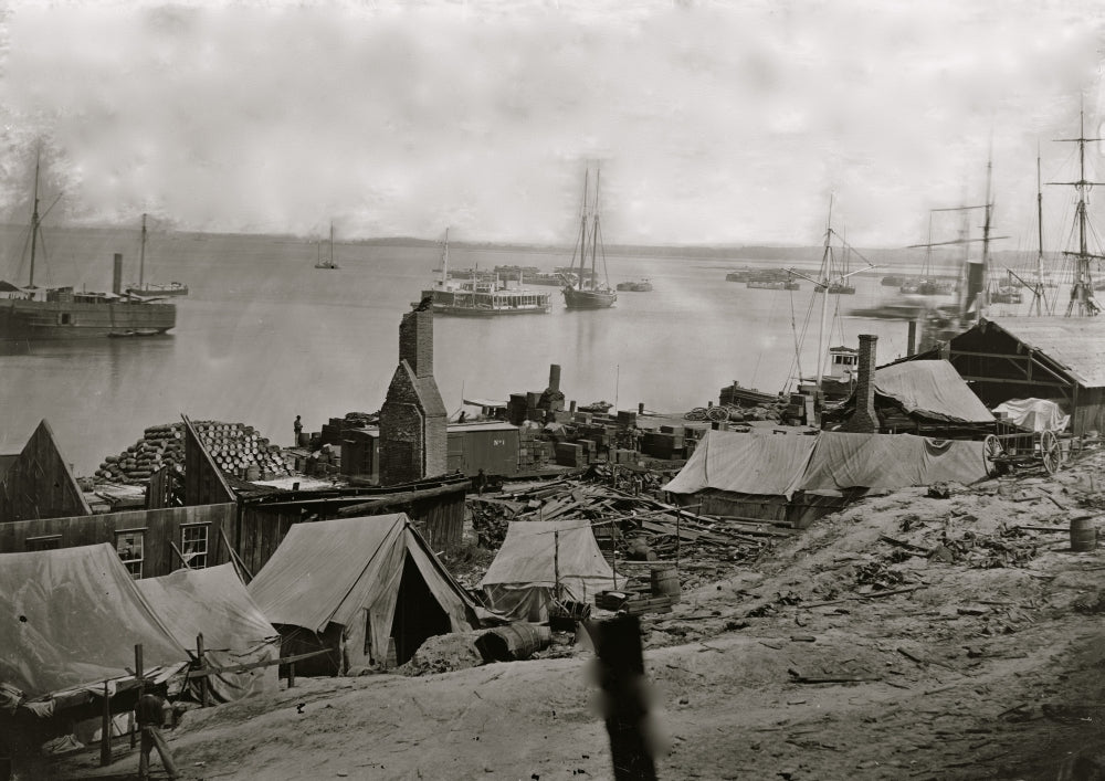 City Point, Virginia wharves after ordnance explosion poster print