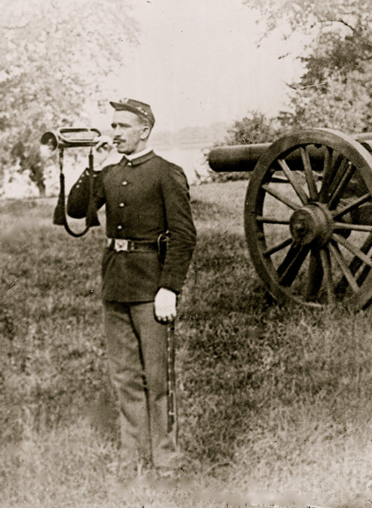 Soldier Blows the Bugle Poster Print