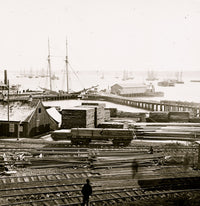City Point Virginia Ordnance Wharf Poster Print showcasing historical scenery.