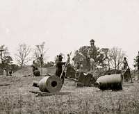James River, VA Work Party and Mortars at Butler's Crow's Nest Poster Print