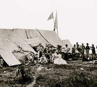 White House Landing, Virginia Poster Print showcasing Michigan & Pennsylvania Relief Association Camp.