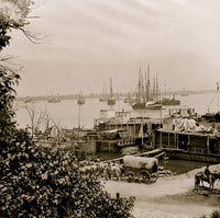 City Point Virginia waterfront view poster print featuring Federal supply boats.