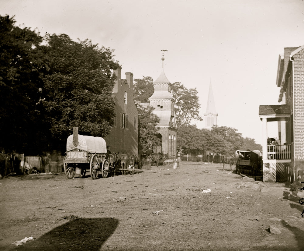 Culpeper Court House street scene poster print showcasing historical architecture.