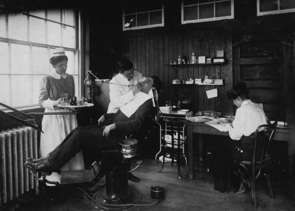 Dental Work in Hospital Poster Print by Hood Rubber Co.
