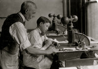14-Year-Old Fred working in Harry C. Taylor's embossing shop poster print.