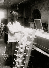 Margaret Ciampa finishing flowers at Boston Floral Supply Co. Poster Print