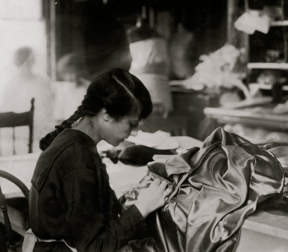 Angelina Guinzali Poster Print featuring a young dressmaker at 603 Boylston Street
