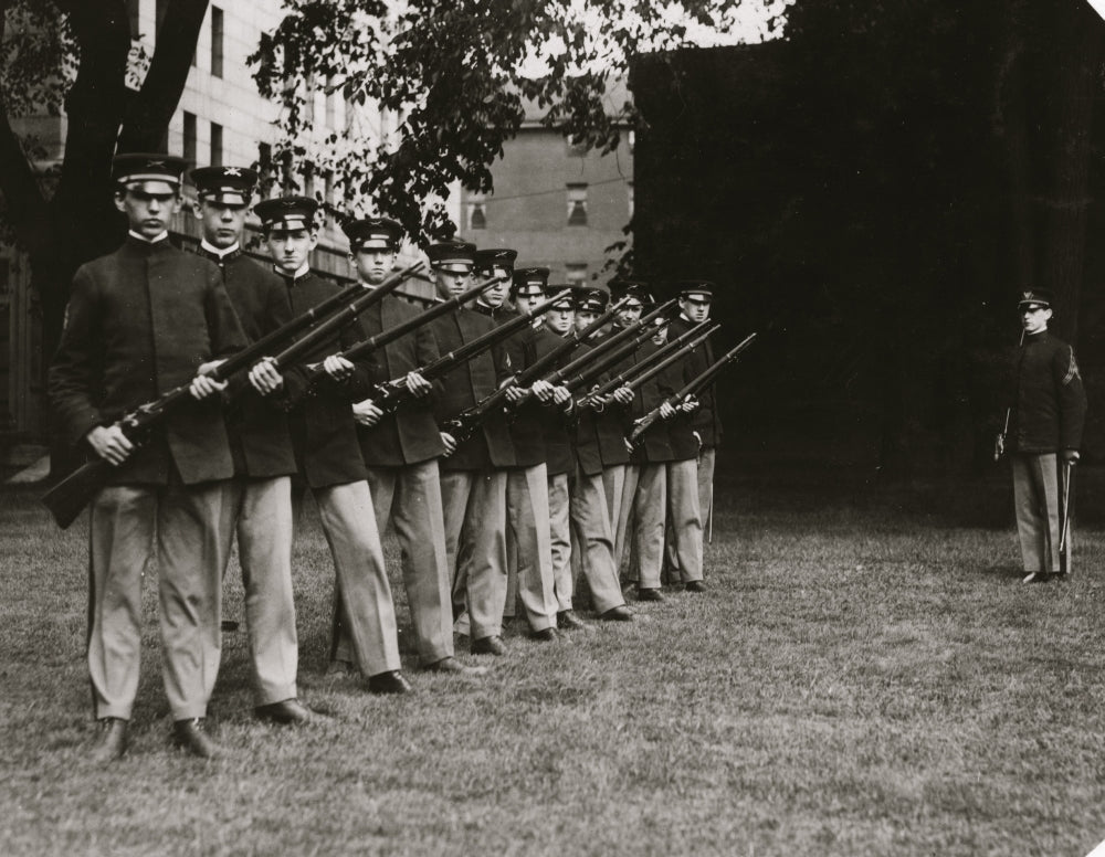 Technical High School Cadet Drilling Poster Print from Fall River, Massachusetts
