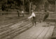 Lyman Frugia river-boy poster print showcasing hard work at a lumber mill.