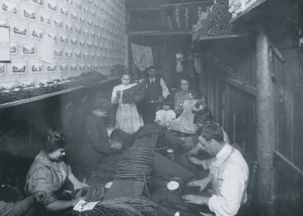 Cigar Factory Living Space Poster Print from 1912, showing children working in Providence, R.I.