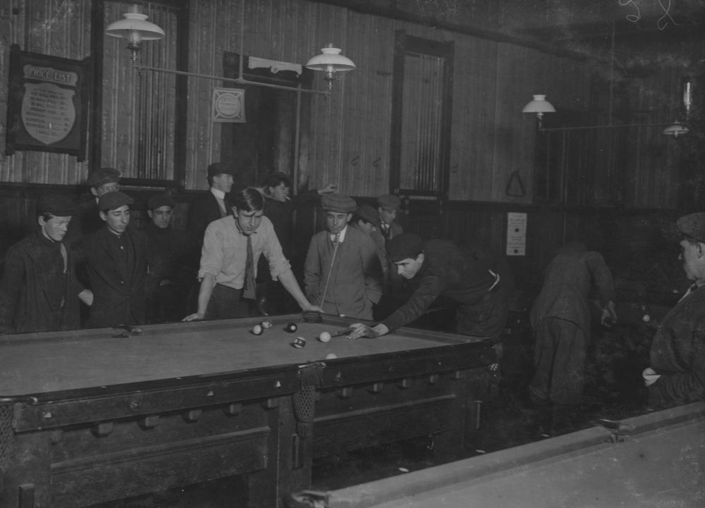 Elm Pool Room Poster Print showcasing vintage charm from New Bedford, Massachusetts.