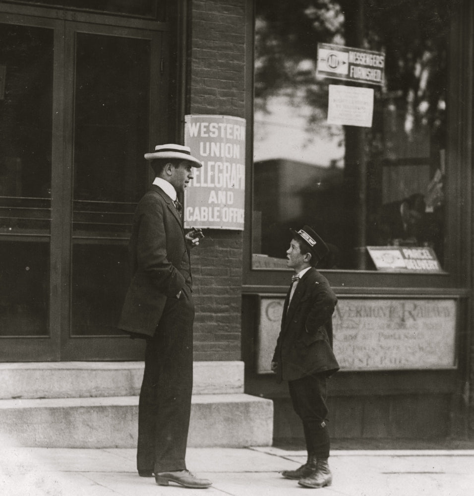 A.D.T. Boy vintage poster print showcasing a 13-year-old messenger.
