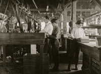 Tampa Cigar Box Factory Vintage Poster Print showcasing boys and girls at work