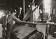 Boy Working at Double Circular Saws Vintage Poster Print