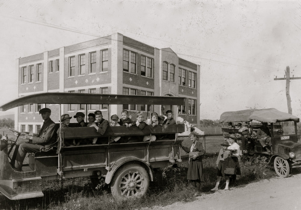 Greenbank Consolidated School Loading Buses Poster Print